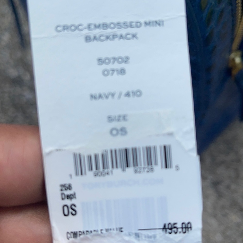 Tory Burch Croc - Embossed Mini Leather Backpack - Picture 9 of 14